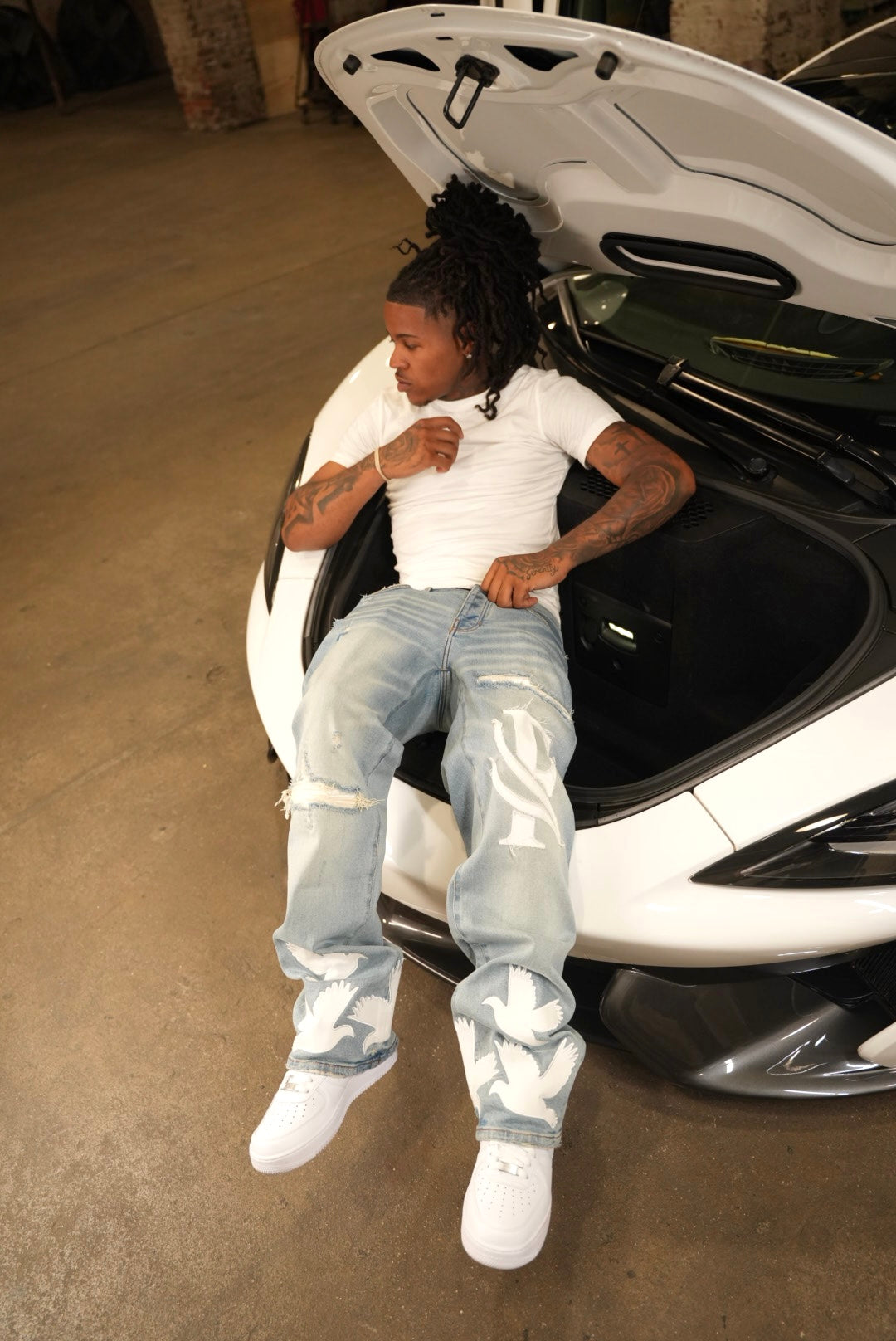 flyloft blue "seraphim rx1 denim" jeans
